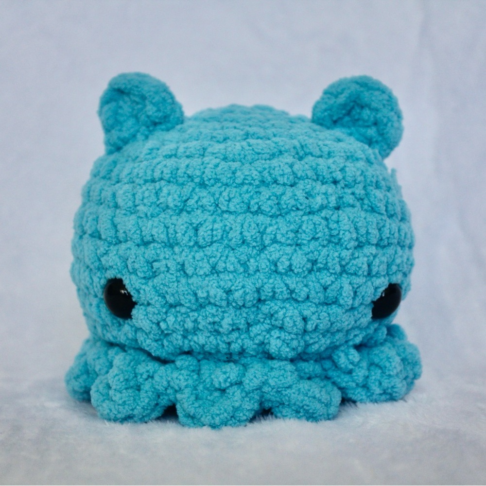 Handmade Baby Teal Crochet Large Cuttlefish